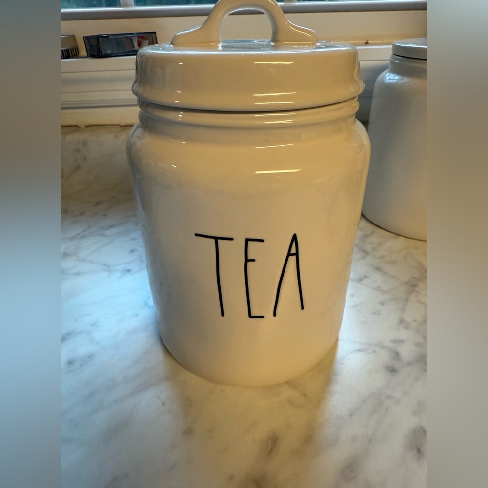 Rae Dunn Cream Ceramic Tea Canister